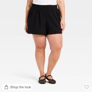 NWT Women's Linen Pull-On Shorts - A New Day™
Black XXL